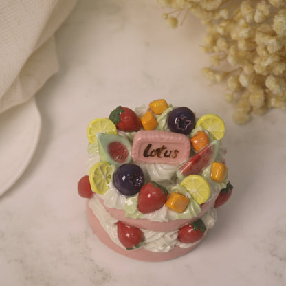 Mini Ceramic Cake Sculpture – Handmade Dessert Decor for Cozy Home