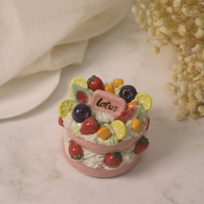 Mini Ceramic Cake Sculpture – Handmade Dessert Decor for Cozy Home