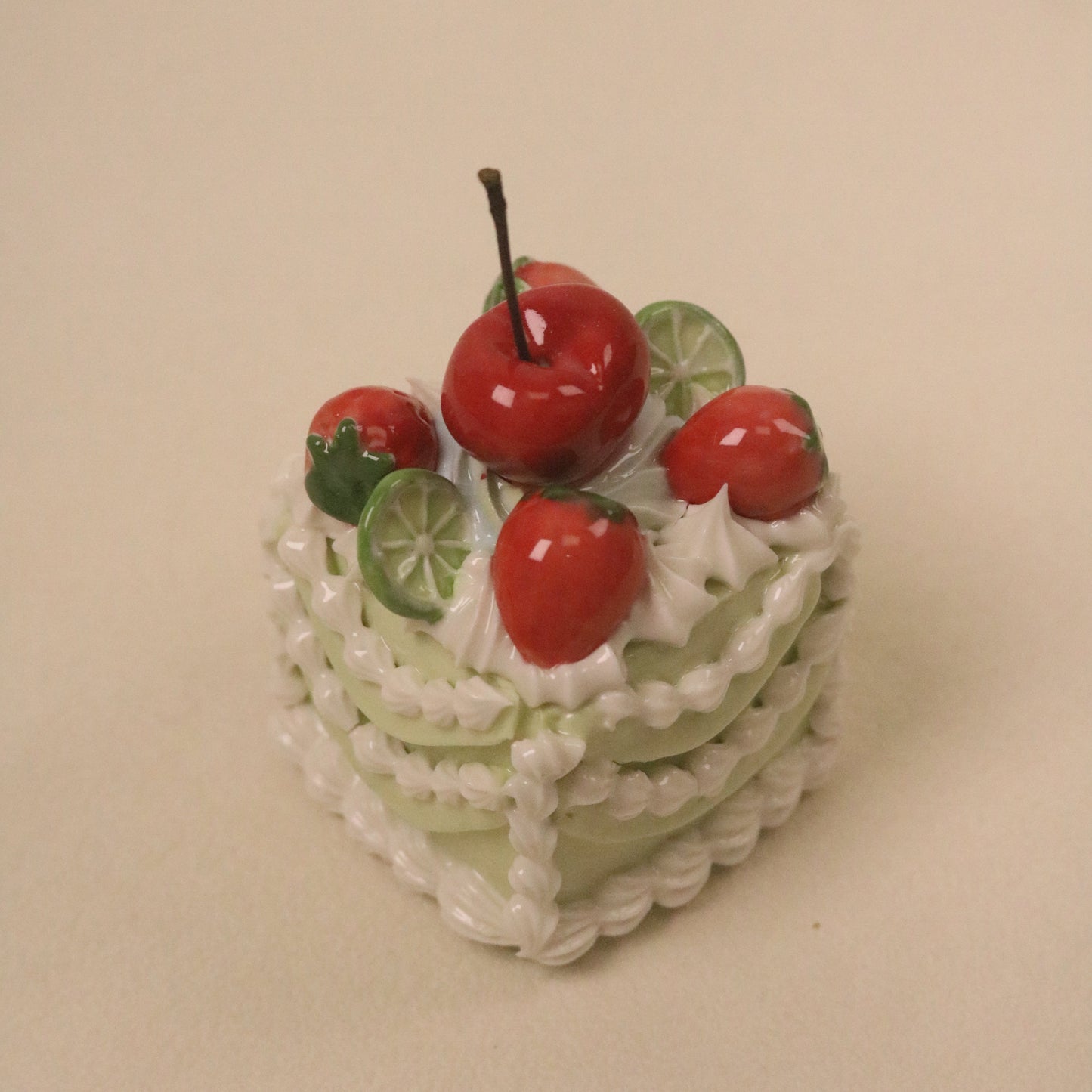 Mini Square Ceramic Cake Ornament, Handmade Cute Desk Decor