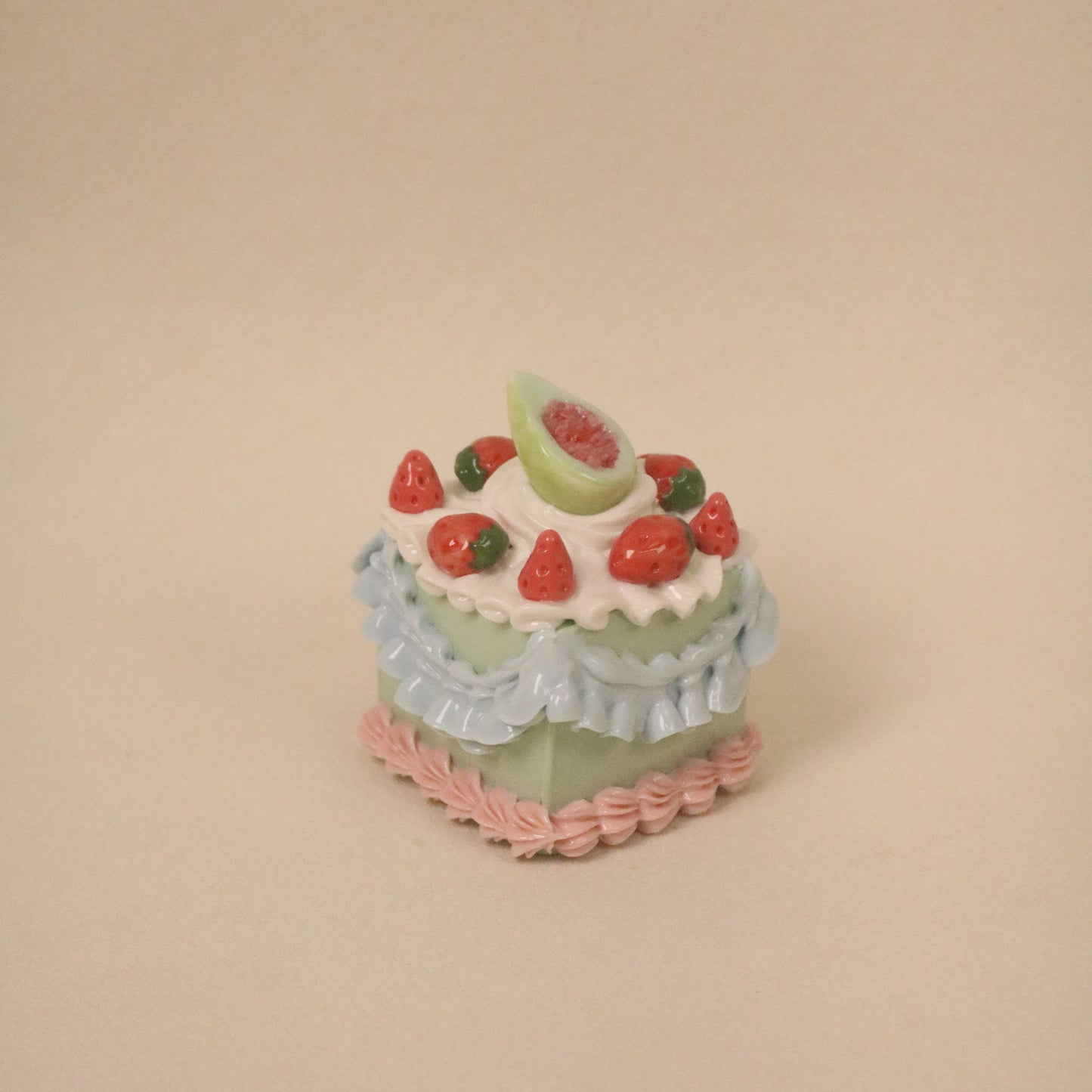 Modern Handmade Ceramic Dessert Piece – Square Cake Ornament