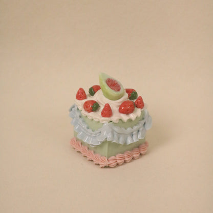 Modern Handmade Ceramic Dessert Piece – Square Cake Ornament