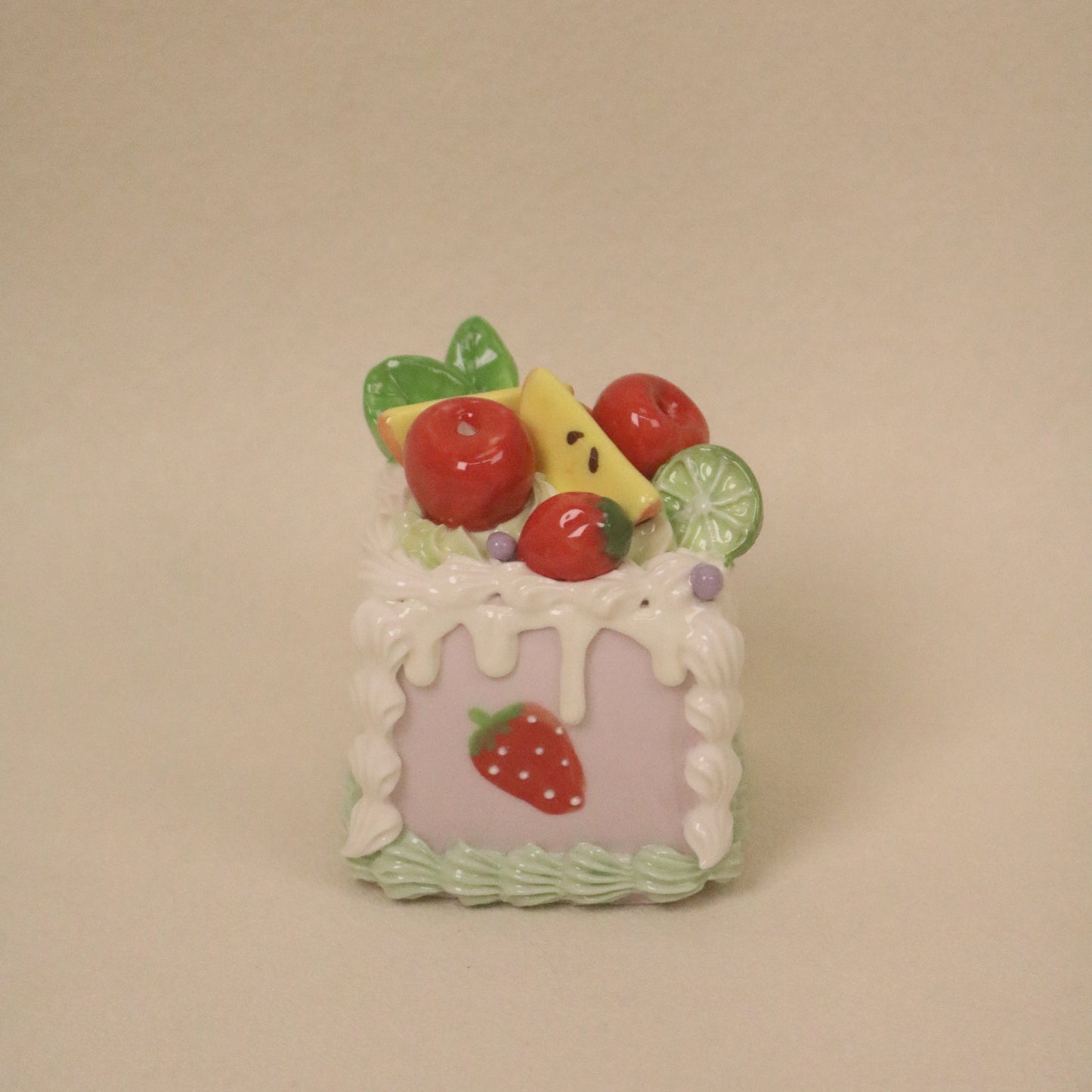 Clay Dessert Sculpture, Handmade Ceramic Cake Home Decor