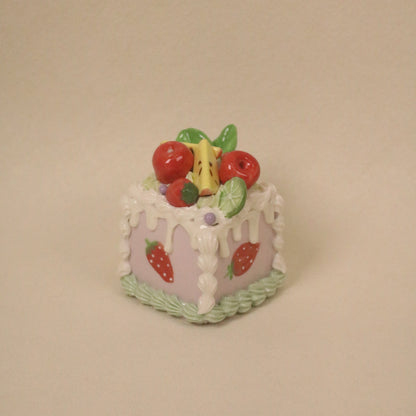 Clay Dessert Sculpture, Handmade Ceramic Cake Home Decor
