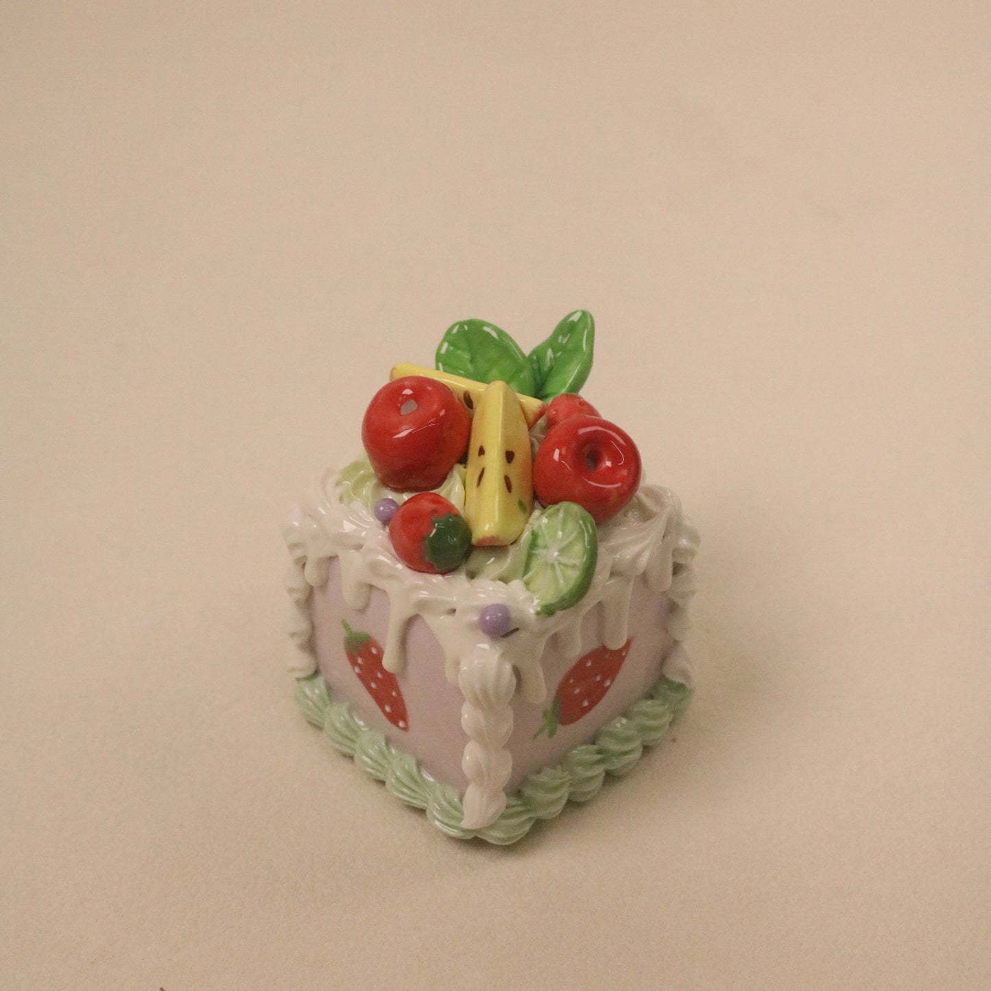 Clay Dessert Sculpture, Handmade Ceramic Cake Home Decor