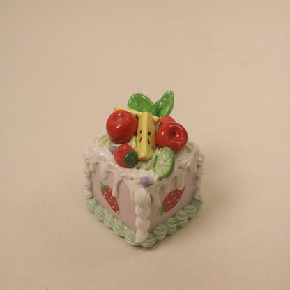 Clay Dessert Sculpture, Handmade Ceramic Cake Home Decor