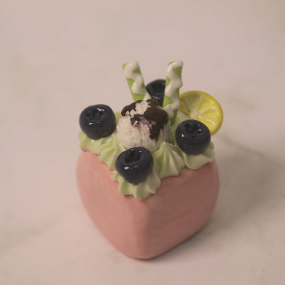 Seraphina’s Velvet Wedge Handmade Ceramic Cake Decor