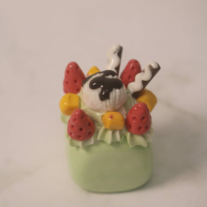 Seraphina’s Velvet Wedge Handmade Ceramic Cake Decor