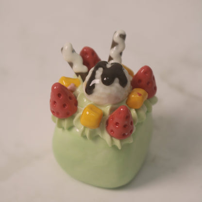 Seraphina’s Velvet Wedge Handmade Ceramic Cake Decor
