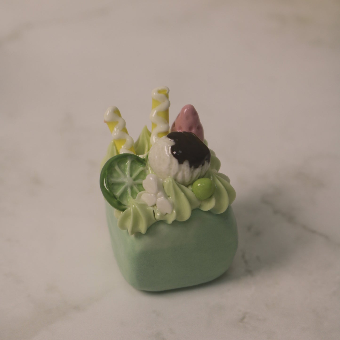 Seraphina’s Velvet Wedge Handmade Ceramic Cake Decor