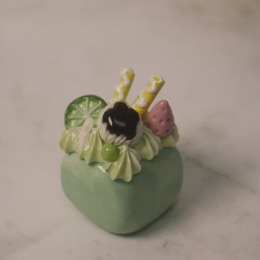 Seraphina’s Velvet Wedge Handmade Ceramic Cake Decor