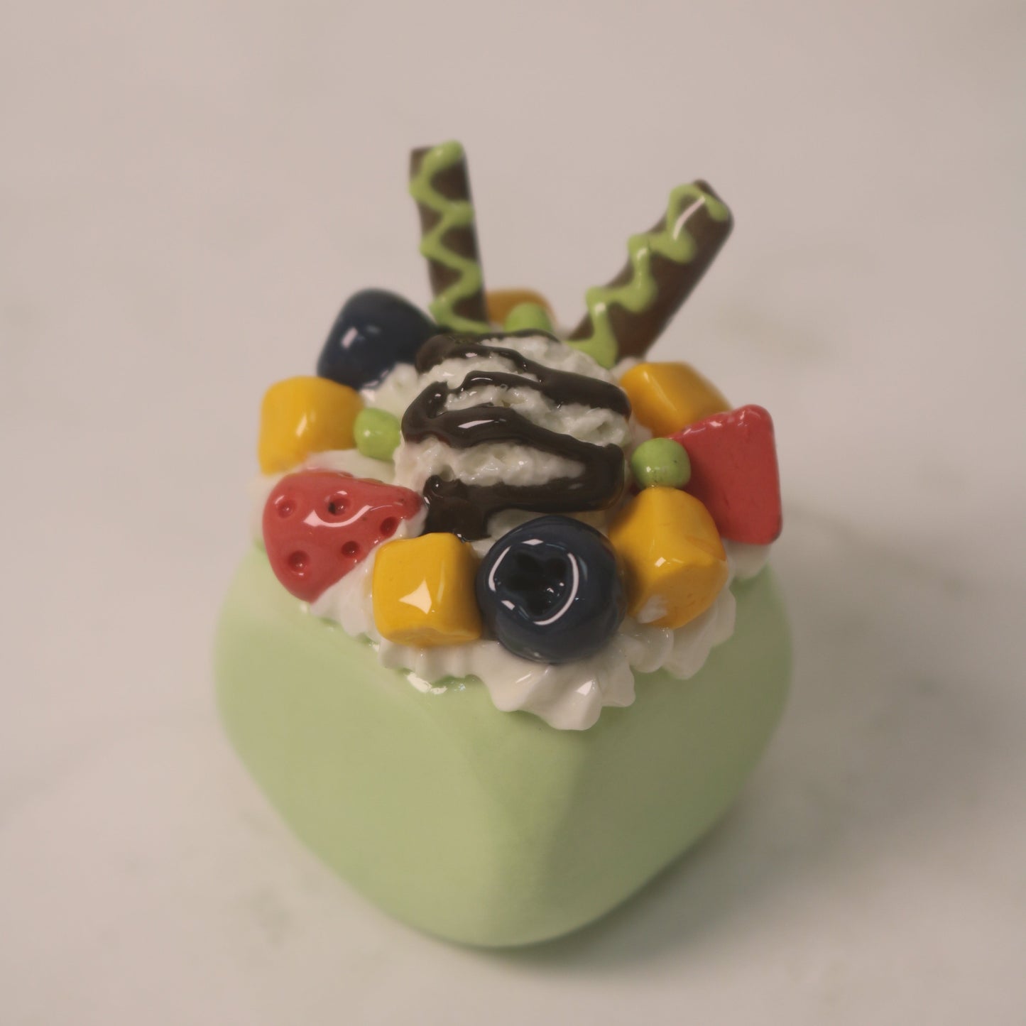 Seraphina’s Velvet Wedge Handmade Ceramic Cake Decor