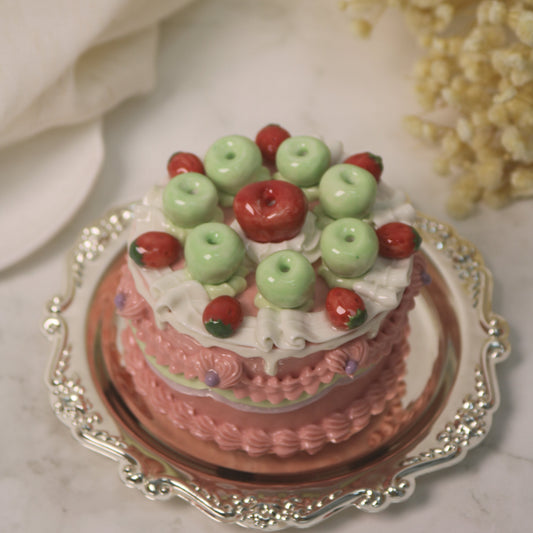 Small Ceramic Cake Sculpture – Handmade Decorative Art Piece