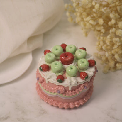 Small Ceramic Cake Sculpture – Handmade Decorative Art Piece