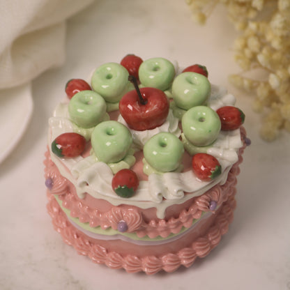Small Ceramic Cake Sculpture – Handmade Decorative Art Piece