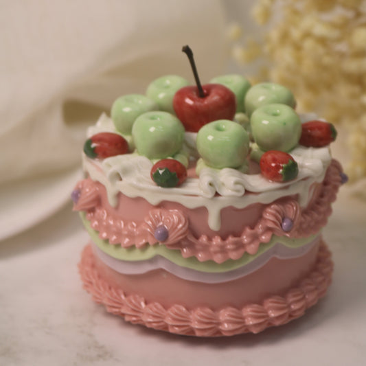 Small Ceramic Cake Sculpture – Handmade Decorative Art Piece
