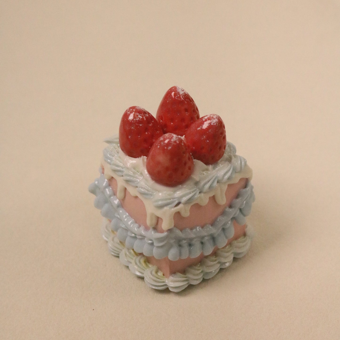 Square Ceramic Cake Decoration Handmade Fruit Cream Ornament