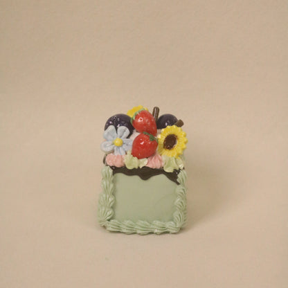 Handmade Ceramic Fruit Cream Cake Topper Square Cake Decor