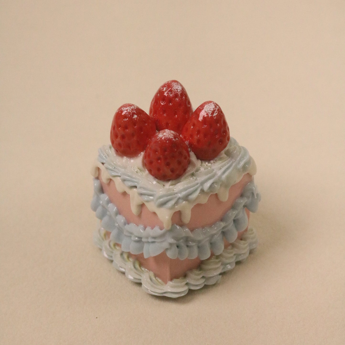 Square Ceramic Cake Decoration Handmade Fruit Cream Ornament