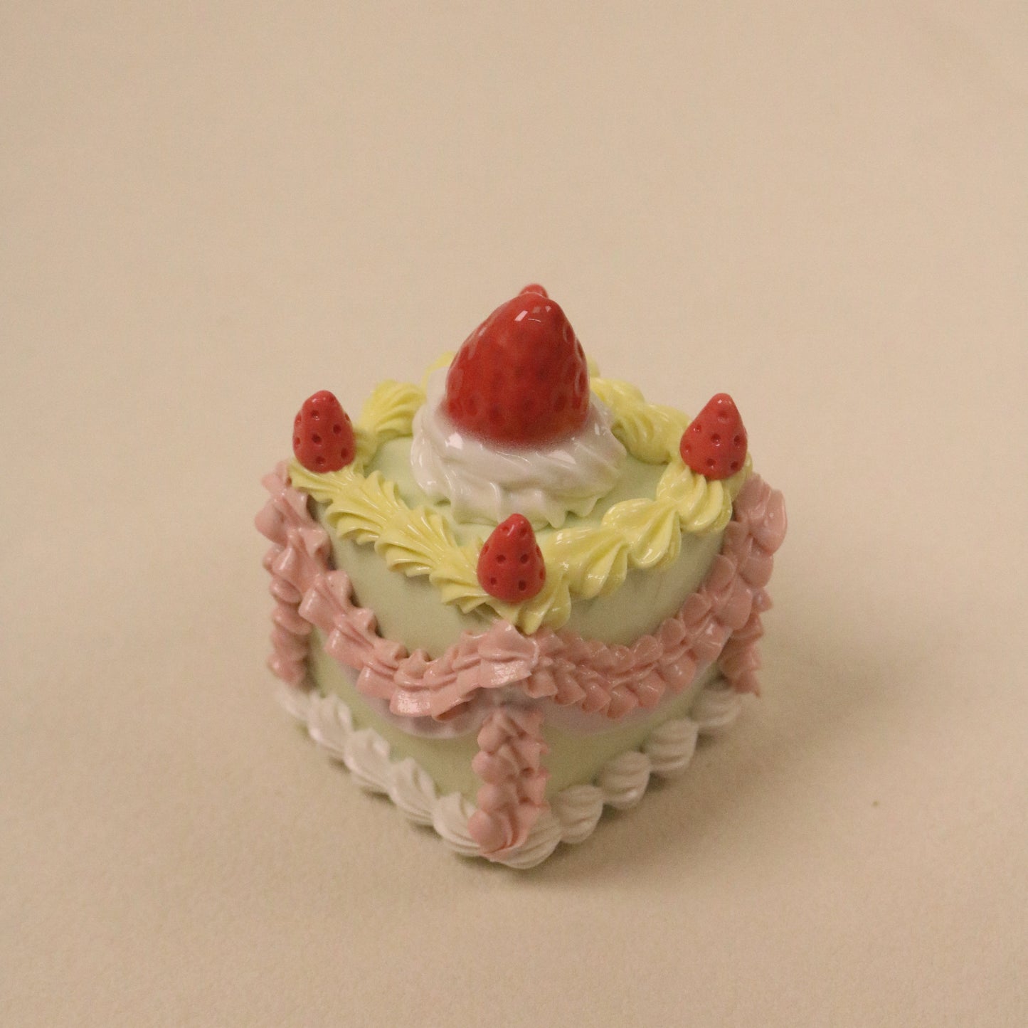 Minimal Square Ceramic Cake Sculpture – Handmade Dessert Art