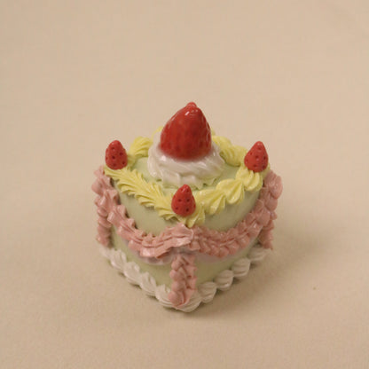 Minimal Square Ceramic Cake Sculpture – Handmade Dessert Art