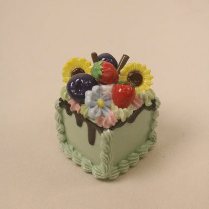 Handmade Ceramic Fruit Cream Cake Topper Square Cake Decor