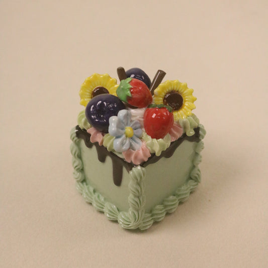 Handmade Ceramic Fruit Cream Cake Topper Square Cake Decor