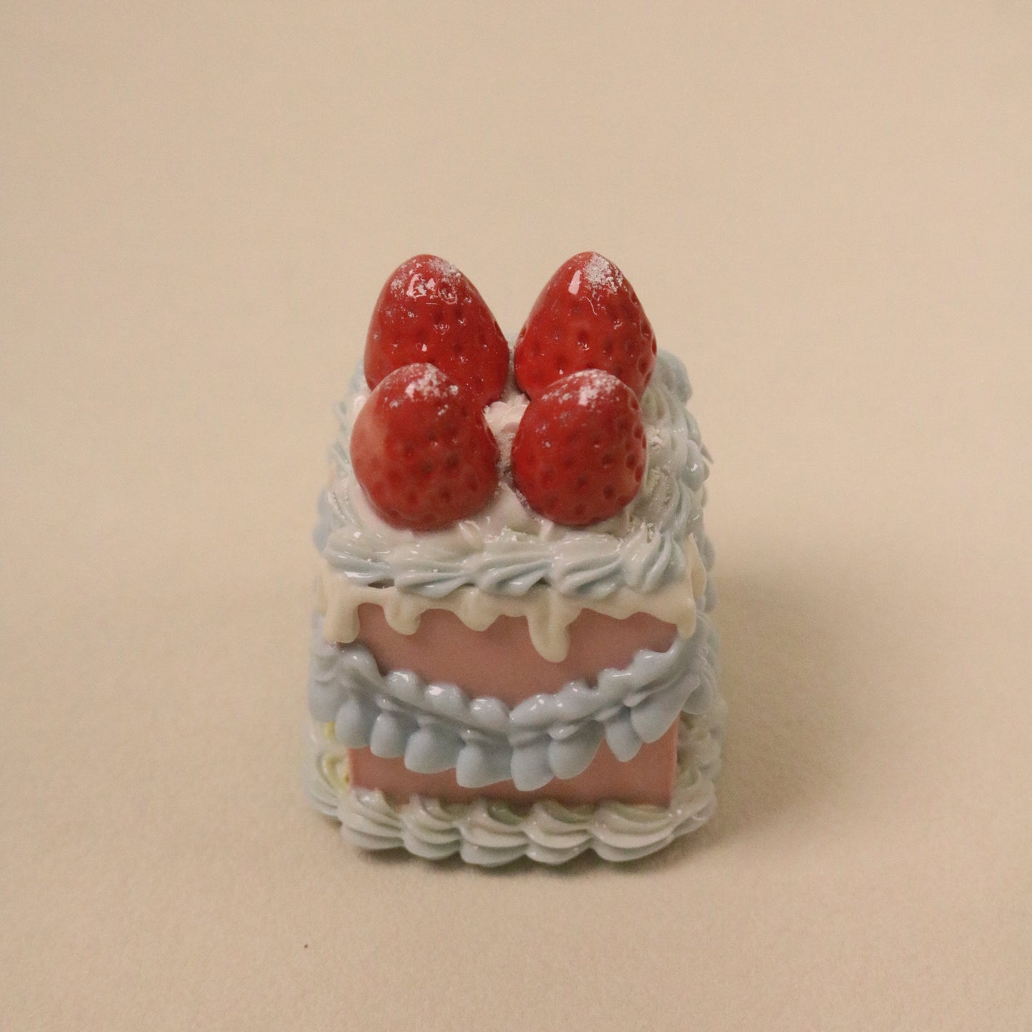 Square Ceramic Cake Decoration Handmade Fruit Cream Ornament