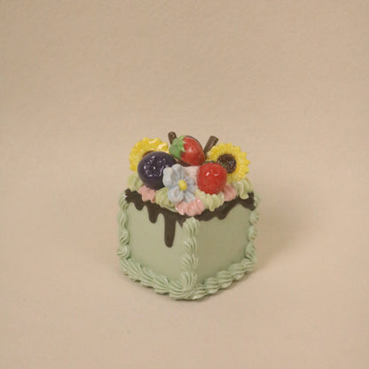 Handmade Ceramic Fruit Cream Cake Topper Square Cake Decor