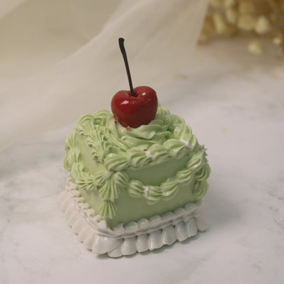 The Cherry Ruffle Pettit Four Handmade Ceramic Cake Home Decor
