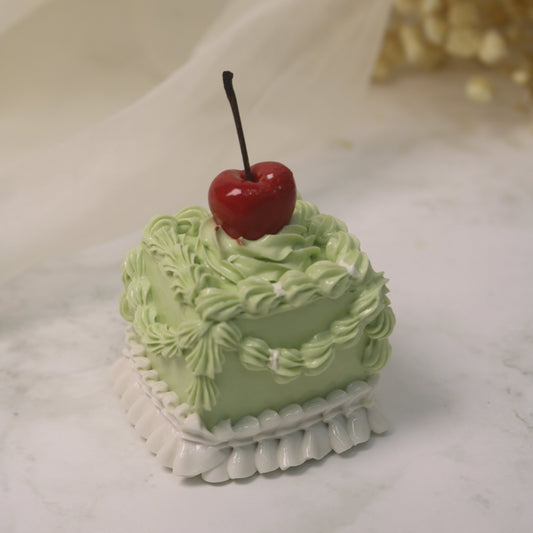 The Cherry Ruffle Pettit Four Handmade Ceramic Cake Home Decor