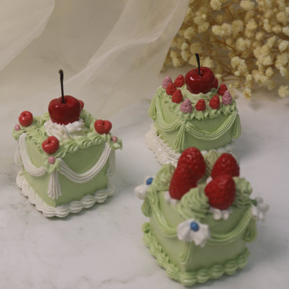 The Cherry Ruffle Pettit Four Handmade Ceramic Cake Home Decor