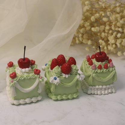 The Cherry Ruffle Pettit Four Handmade Ceramic Cake Home Decor