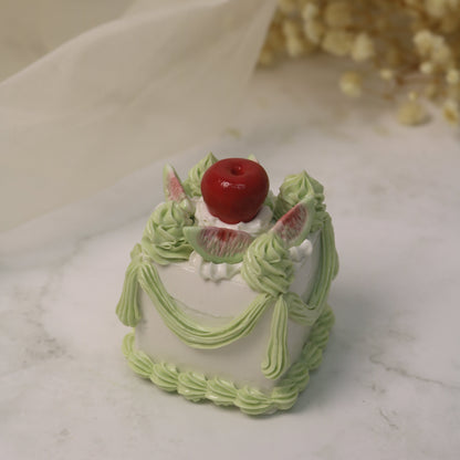 The Cherry Ruffle Pettit Four Handmade Ceramic Cake Home Decor